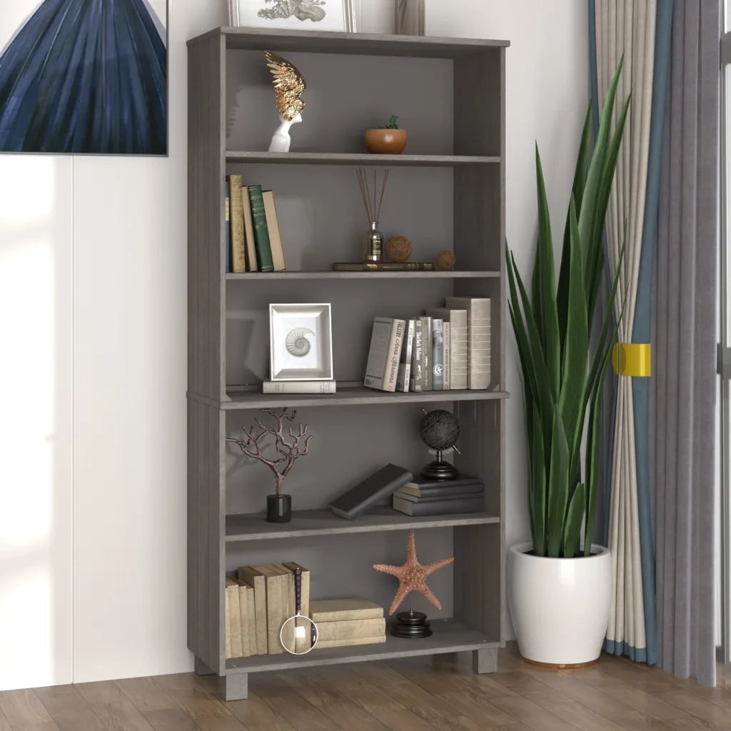 Credenza-Buffet-Armadio da cucina HAMAR in Legno Massello di Pino Grigio Chiaro 184032