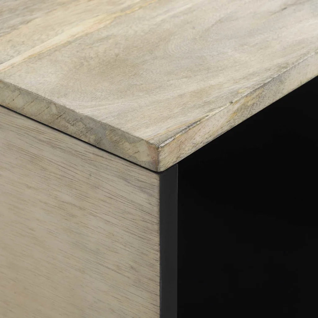 vidaXL Tavolino da salotto Beige e Nero 80 x 50 x 40 cm