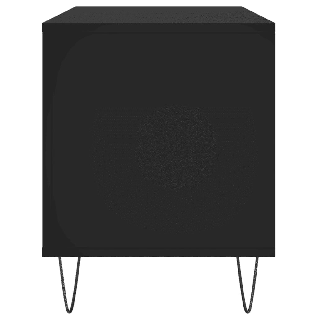 Mobile Porta Dischi Nero 100x38x48 cm in Legno Multistrato 831749