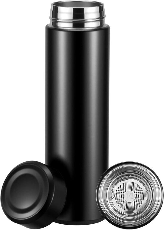 Ottone 17 oz, biberon in acciaio inossidabile, biberon ultradurissimo, biberon isolato 12 ore, biberon isolato 24 ore per caffè freddo, biberon per bevande (nero)