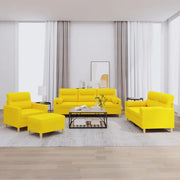 Set di Divani 4 pz con Cuscini Giallo Chiaro in Tessuto 3201565