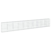 Gabbione recinto a gabbia muro di contenimento con coperchio 1000 x 50 x 150 cm ferro zincato argento 02_0040116