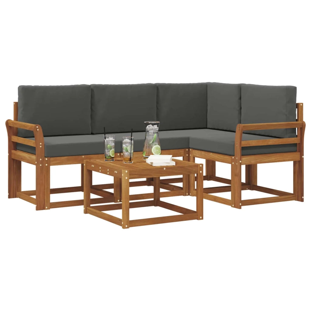 Set di divani da esterno con cuscino 5 pcs Naturale e Antracite 3366360
