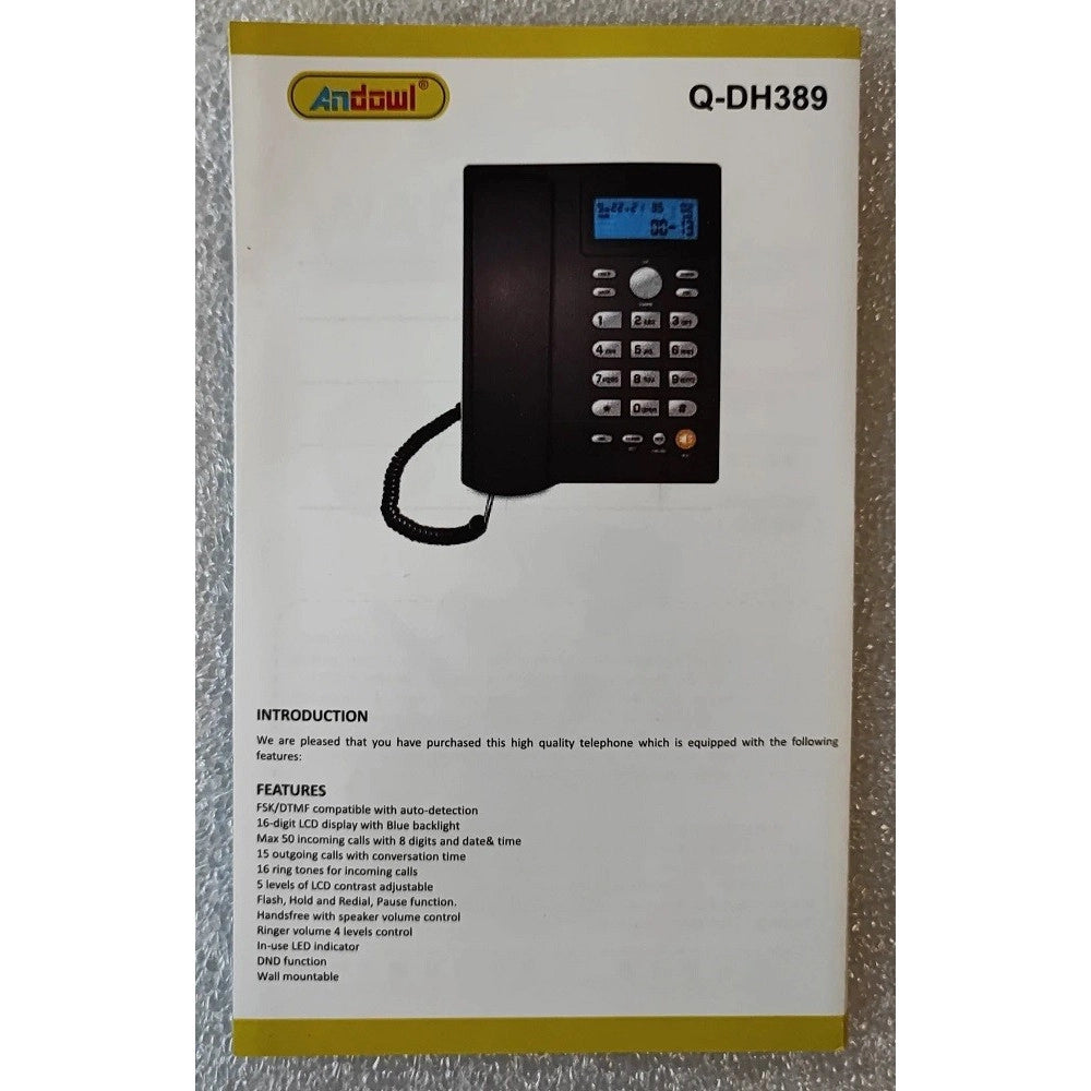 Trade Shop - Telefono Fisso Con Cavo Da Scrivania Funzione Di Richiamata Ufficio Casa Q-dh389 -