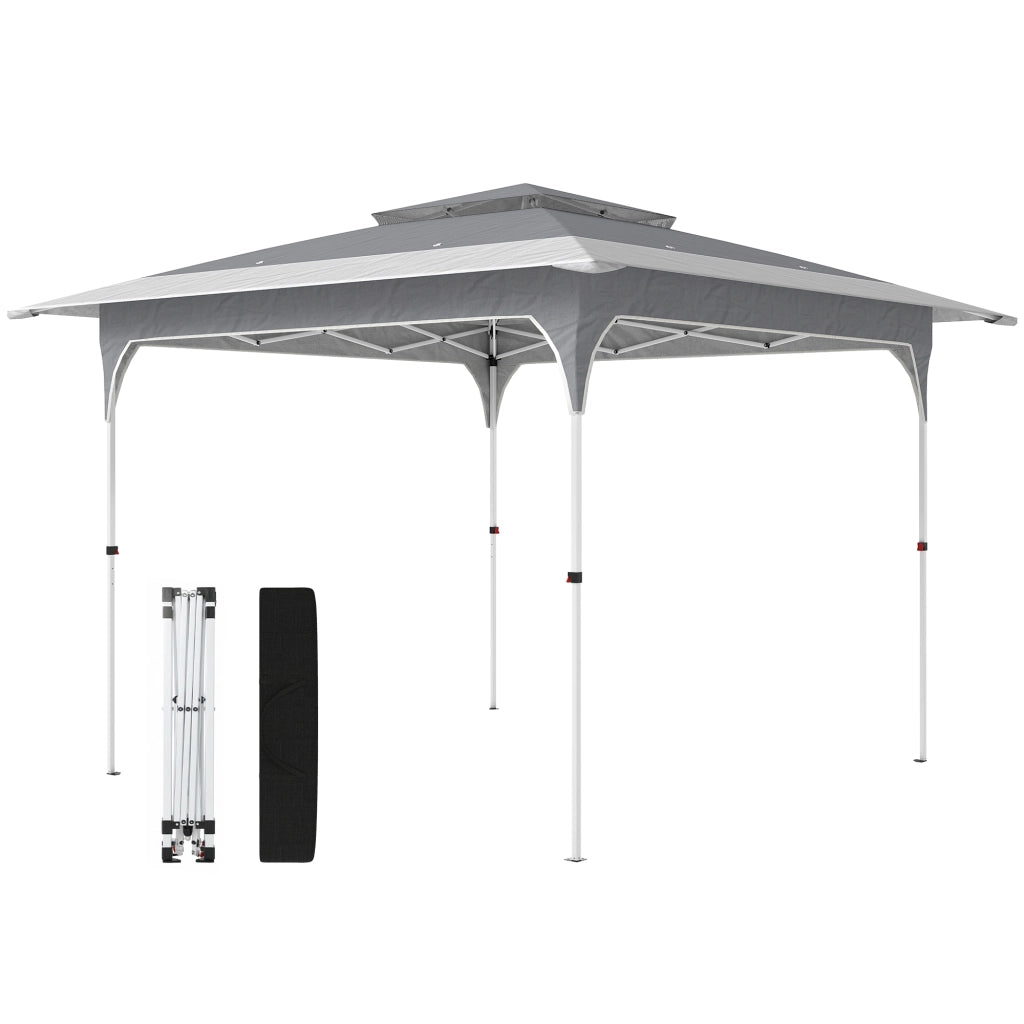 Gazebo Pieghevole 3.5x3.5 m ¨C Minimal ¨C Grigio Scuro, Metallo, Tessuto Oxford