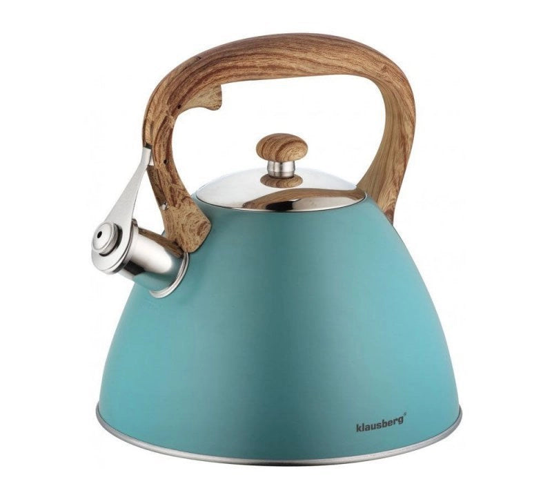 Klausberg KB-7263 Bollitore a fischio in acciaio inossidabile smeraldo da 3 litri