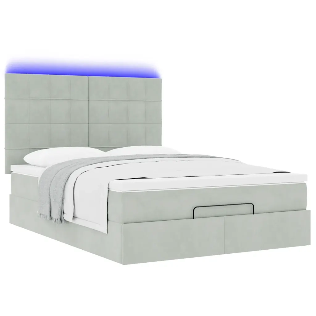 Struttura Letto Pouf con Materassi 140x190 cm Velluto 3314318