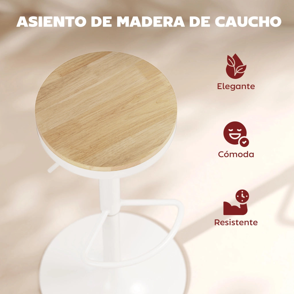 Sgabelli da Cucina ¨C zephmum ¨C Legno e Acero, Altezza Aggiustabile, 2 Pezzi