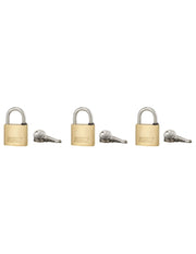Set di 3 Lucchetti stessa chiave Mach 3, ansa 45mm ansa acciaio inox, ottone, da esterno, anticorrosione, 3x3 chiavi  - THIRARD