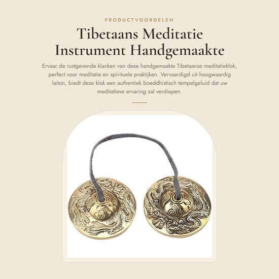 Clochetta di Meditazione Professionale - Strumento Tibetano - Lame di Latta a Mano - Dimensioni 2.6 pollici - Alta Qualità - Servizio Orientato al Cliente - Orologio