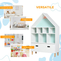 Libreria Scaffale Portagiochi per Cameretta 82x30x126 cm  Bianca