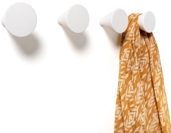 Capocassa Moderna a 4 Viti per Parete - Capocassa Decorativa Bianca - Ganci per Parete con Design Circolare per Viti a Veloce Azionamento - Capocassa per Asciugamani o Capocassa per Giacche Borse Borse da Spalla