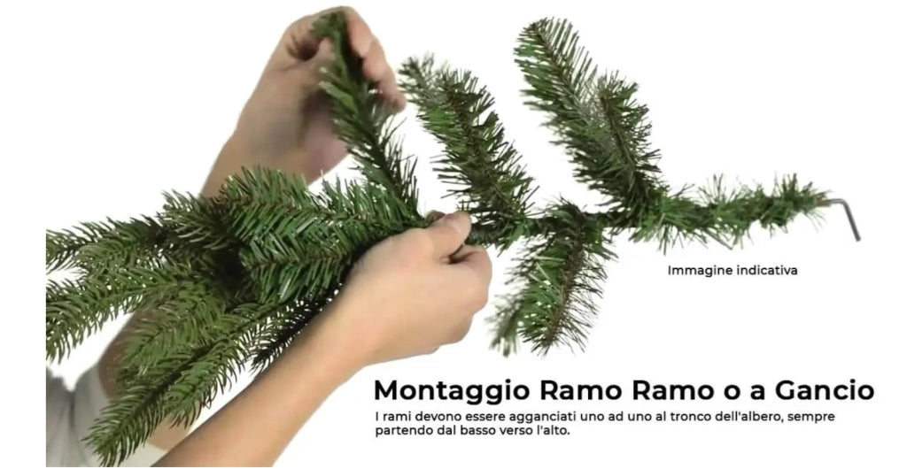 Albero di natale artificiale verde boston top h.150 montaggio ramo per ramo mix pvc + needle 785 rami