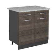 Mobiletto base per cucina R-Line Grigio nobile/Antracite 80 cm PL Marmo Vicco