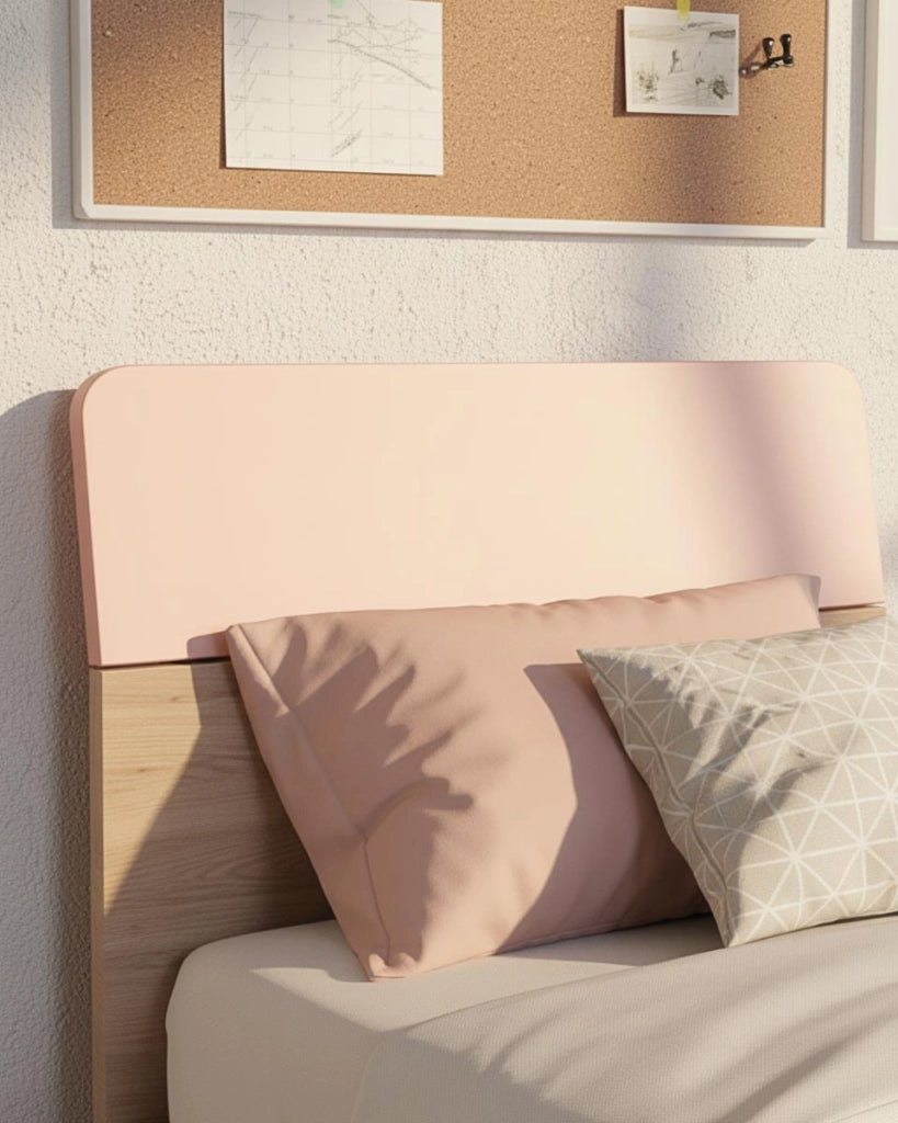 Letto Comby con fascioni e pediera - Letto singolo 87 x 197 - Struttura Virginia e rosa - Rete e materasso esclusi_