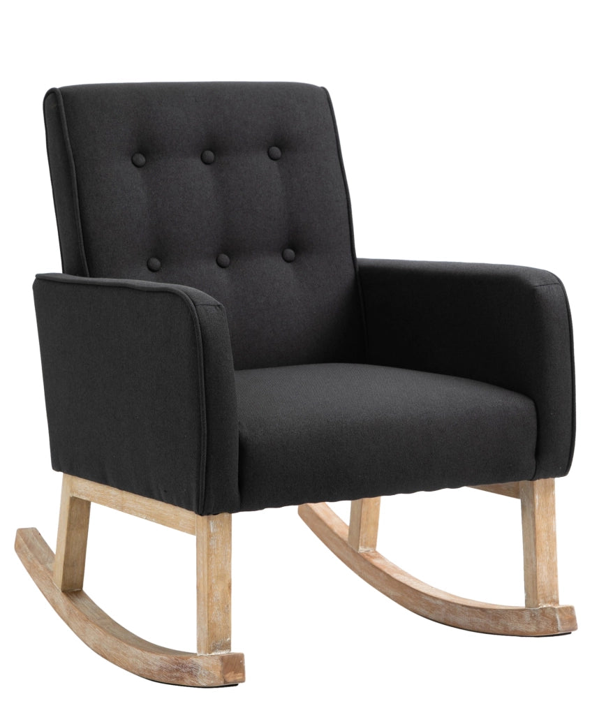 Sedia a dondolo in tessuto Dream nero