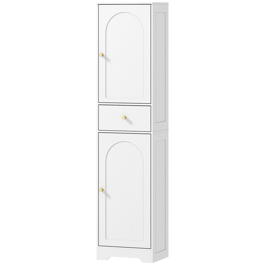 Armadio da bagno colonna con ante cassetto e ripiani regolabili ¨C Minimal ¨C bianco 40x29.5x170cm