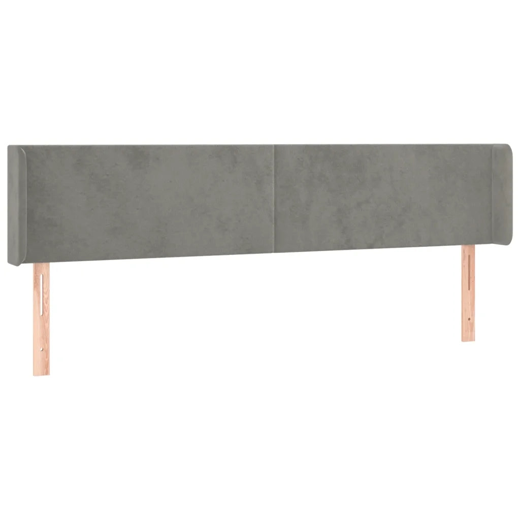 Testiera a LED Grigio Chiaro 203x16x78/88 cm in Velluto cod mxl 53247