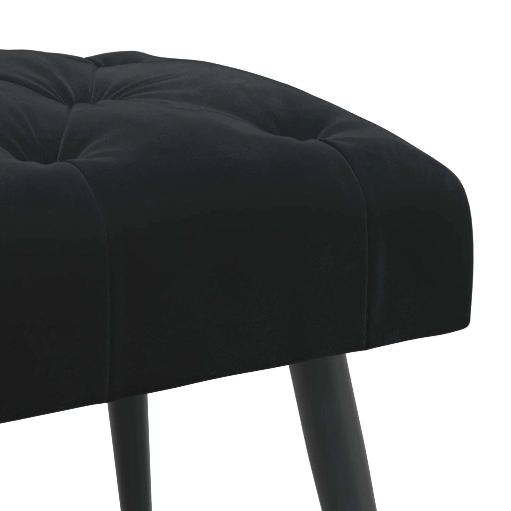 Panchina con bottoni imbottiti Nero 80 x 40 x 46 cm Velluto 42038563