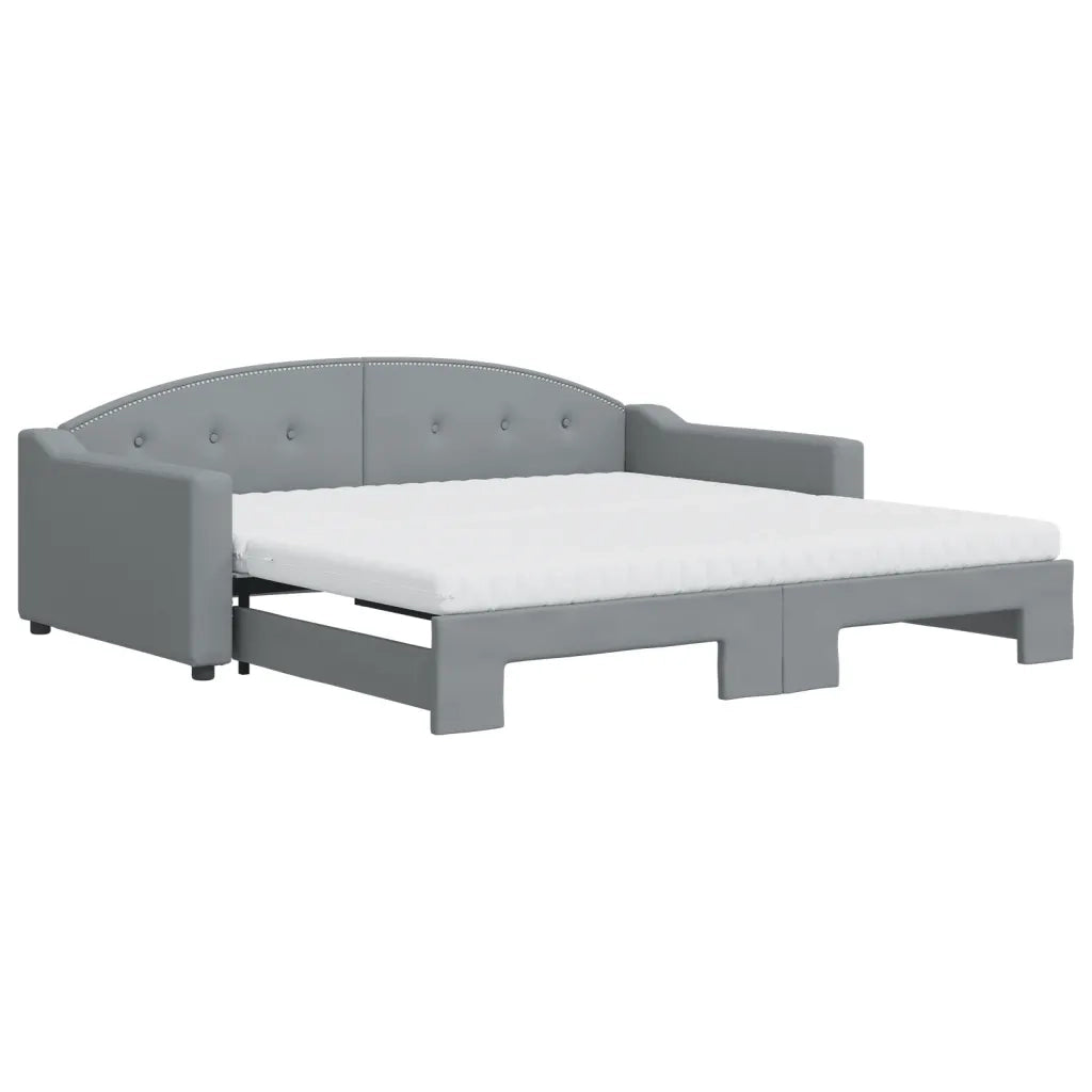 Divano Letto Estraibile Materassi Grigio Chiaro 100x200 Tessuto 3197553