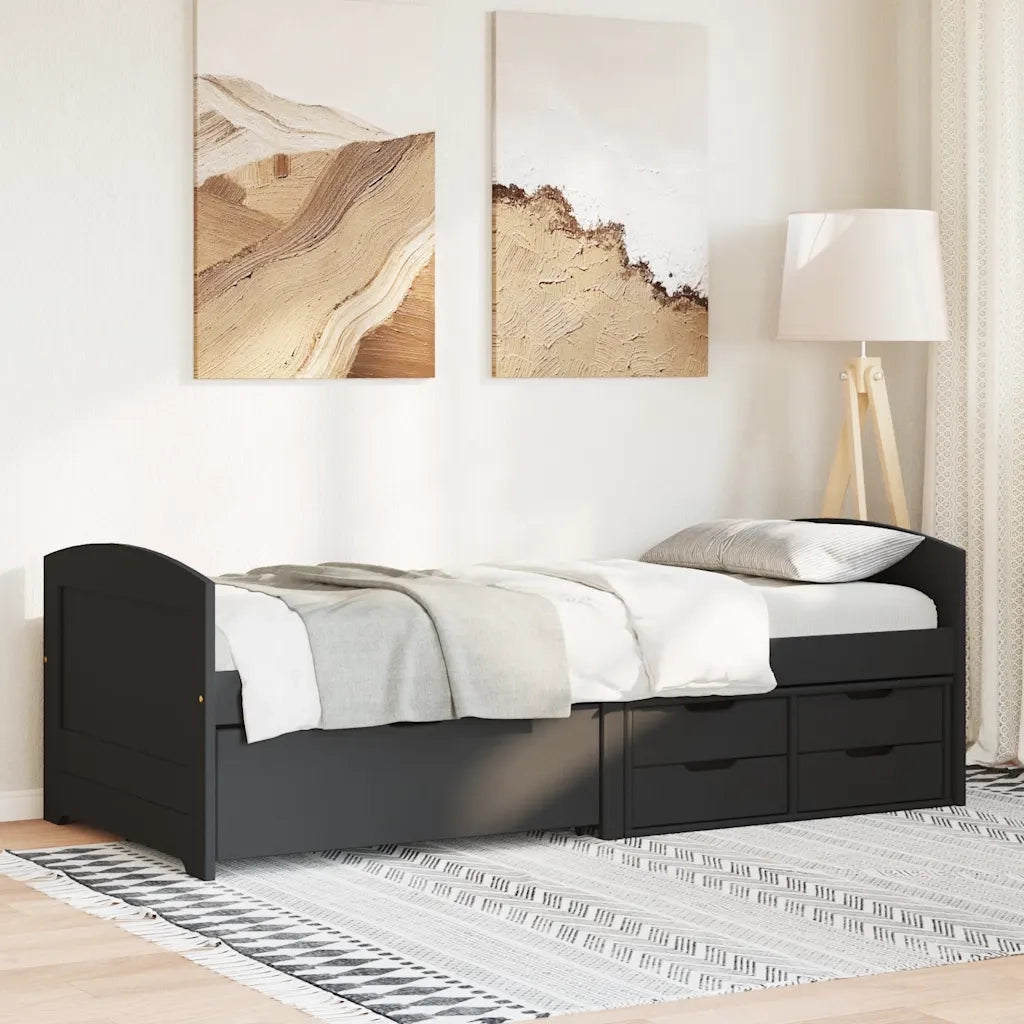 Dormeuse con 5 Cassetti senza Materasso Nero 90x200 cm IRUN 3314682