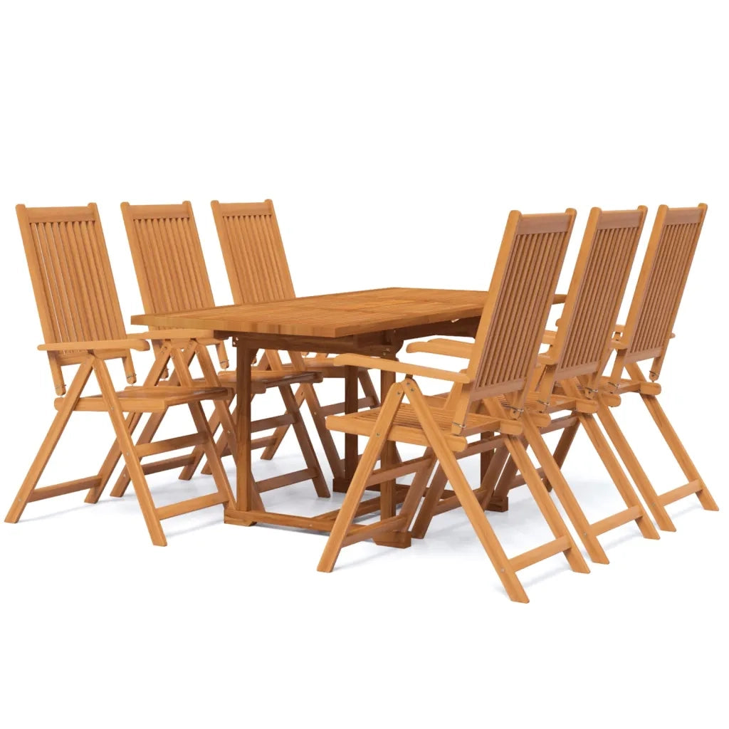 Set Mobili da Pranzo per Giardino 7 pz Legno Massello di Acacia 120-170 cm 3079646