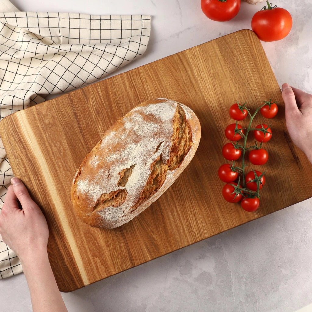 Tagliere da cucina in legno KADAX 45x30cm per servire, in rovere, blocco grande