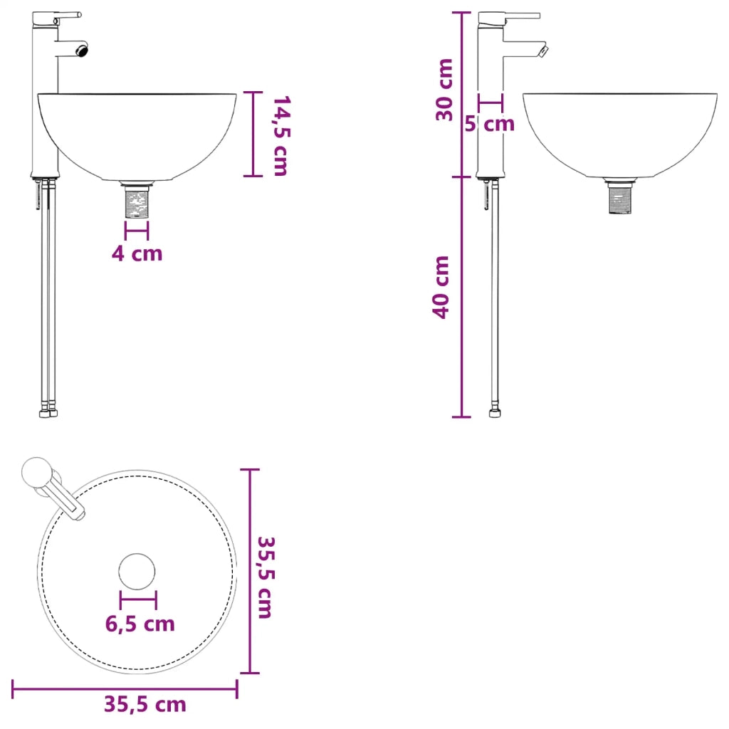 Lavabo da Parete Bianco Lucido 40 x 41 x 40,5 cm CFW2195212