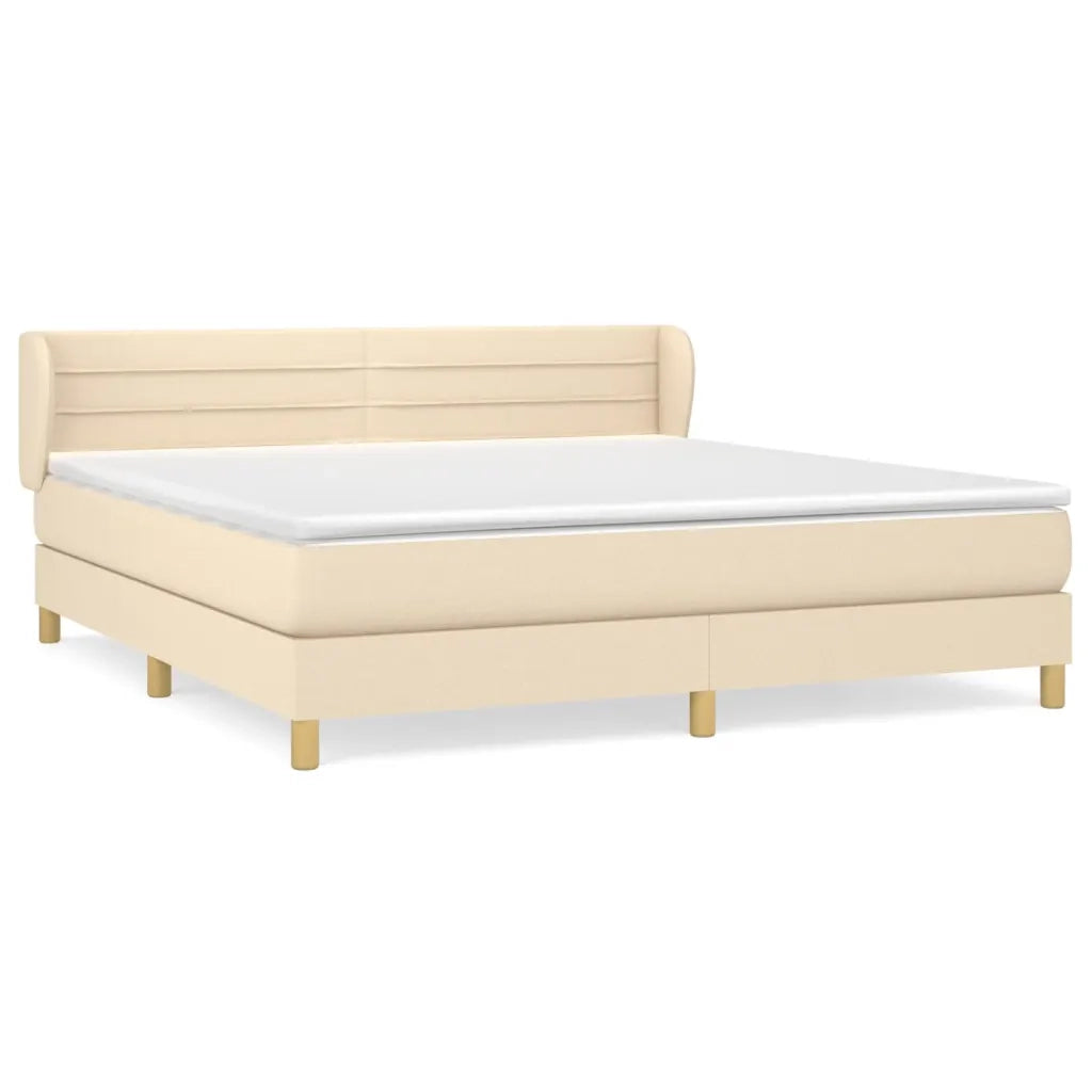 Giroletto a Molle con Materasso Crema 160x200 cm in Tessuto 3126898