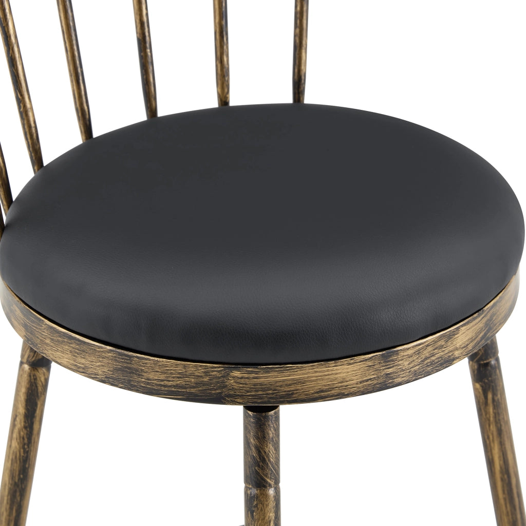 Sgabello da bar in metallo stile Windsor con seduta imbottita, design industriale per cucina e bancone