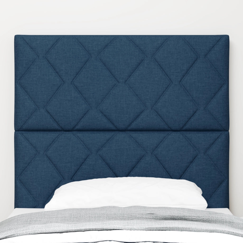 Testata LED  Design Blocchi di Diamante Blu 100 cm Tessuto
