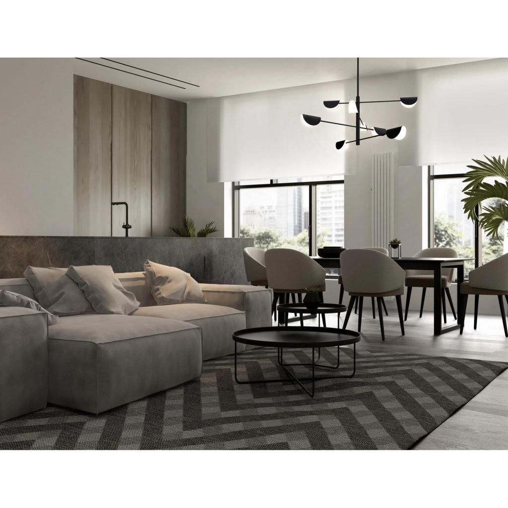 Maytoni Lampadario moderno Mollis 8 luci G9 nero metallo diffusore acrilico