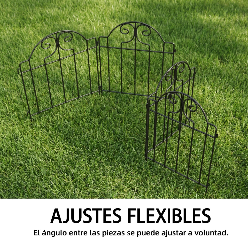Set 4 Vallas Giardino in Metallo ¨C zephmum ¨C Nero 125x57 cm