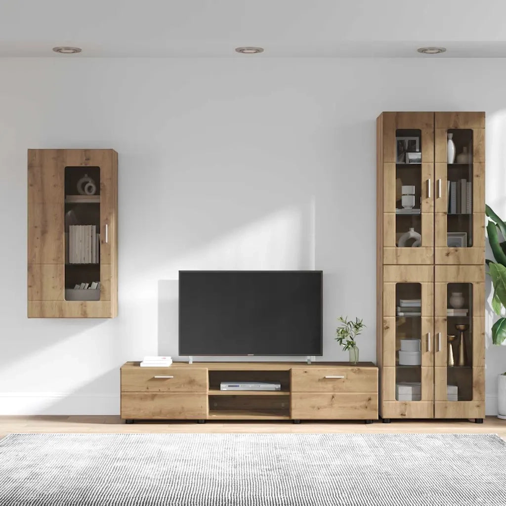 Set mobile TV FLORIN Rovere artigianale Legno multistrato