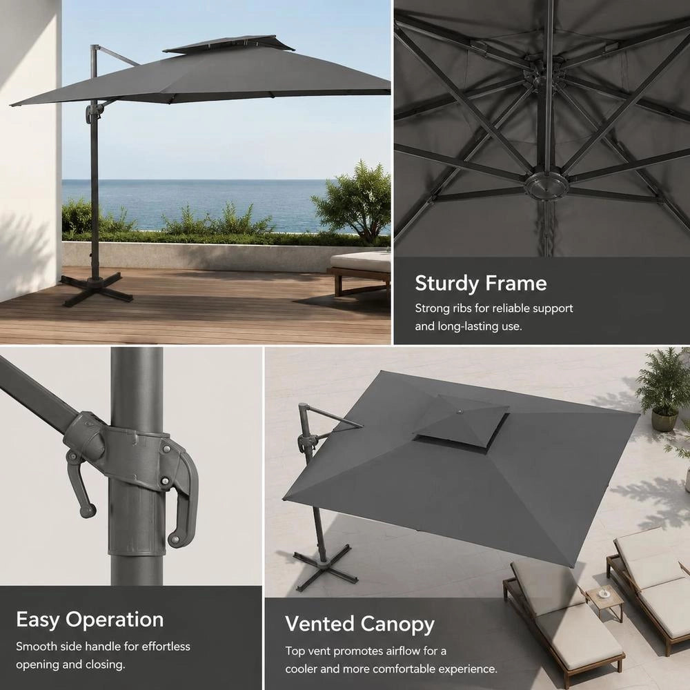Parasol With Ventilation 300x300 Cm Anthracite