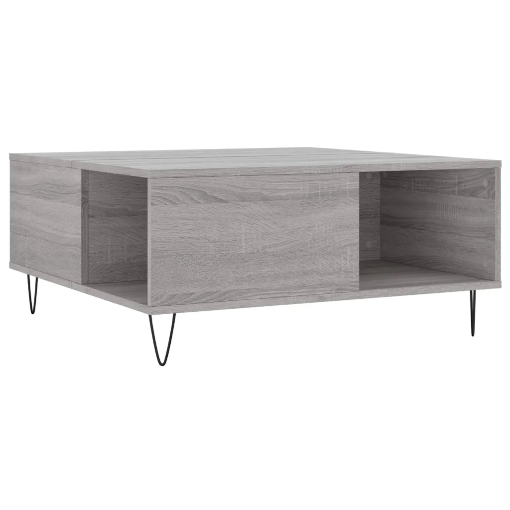 Tavolino Salotto Grigio Sonoma 80x80x36,5 cm Legno Multistrato 830786