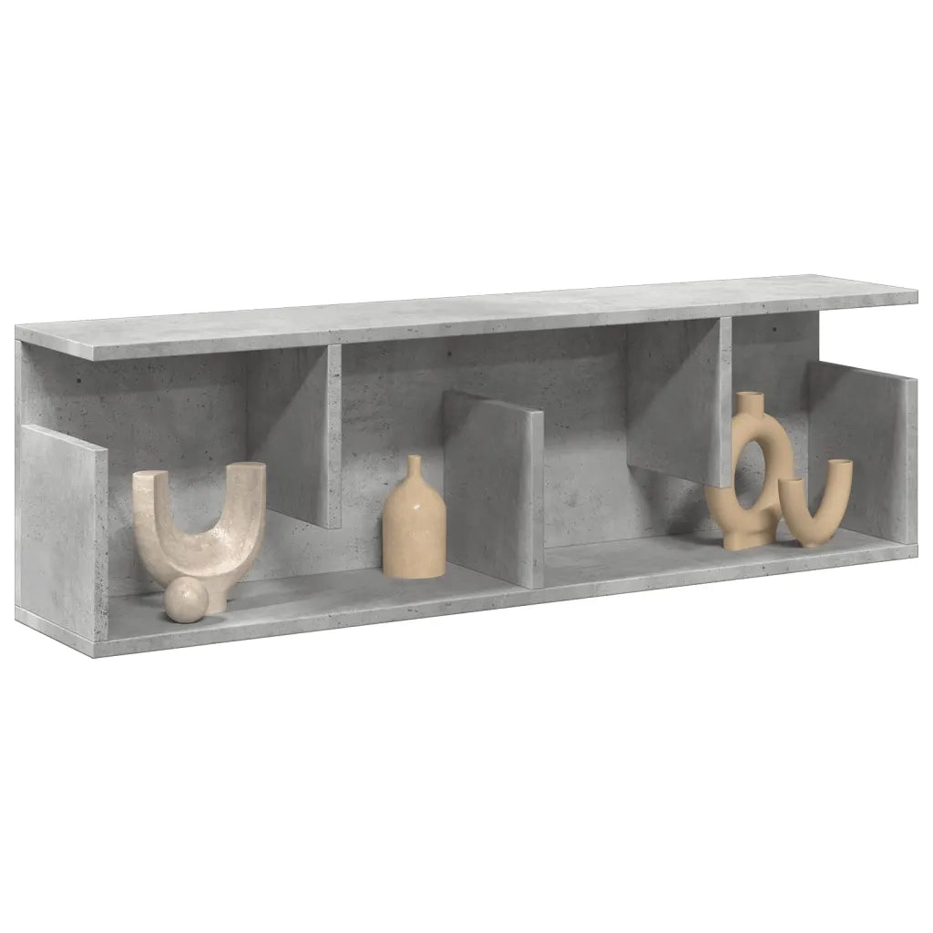 Armadietto a Muro | Mobile a Parete 100x20x30cm Grigio Cemento in Legno Multistrato
