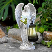 Decorazione solare per giardino - angelo protettore con lampada - resistente alle intemperie