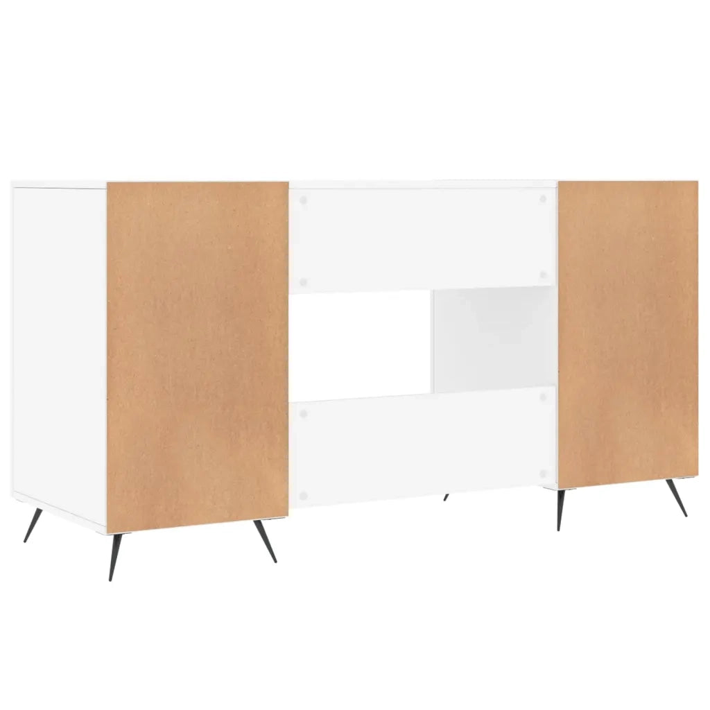Scrivania Bianca 140x50x75 cm in Legno Multistrato 829516