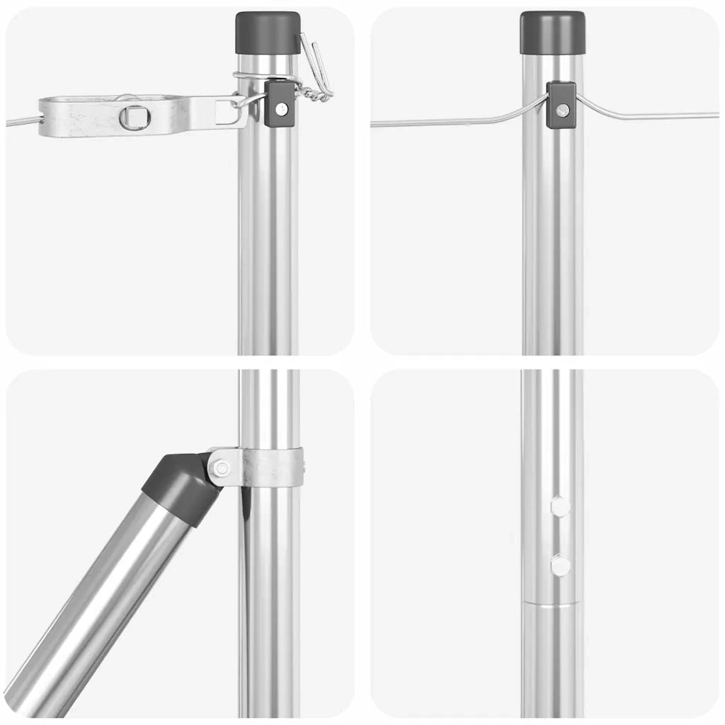 Palo della recinzione 26 pcs Grigio 3,2 x 3,2 x 170 cm