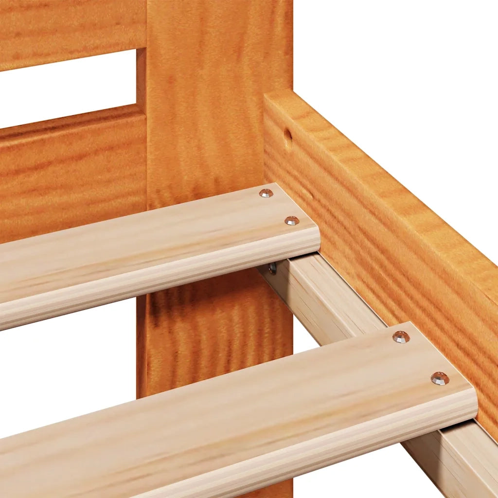 Letto senza Materasso Marrone Cera 200x200 cm in Legno di Pino