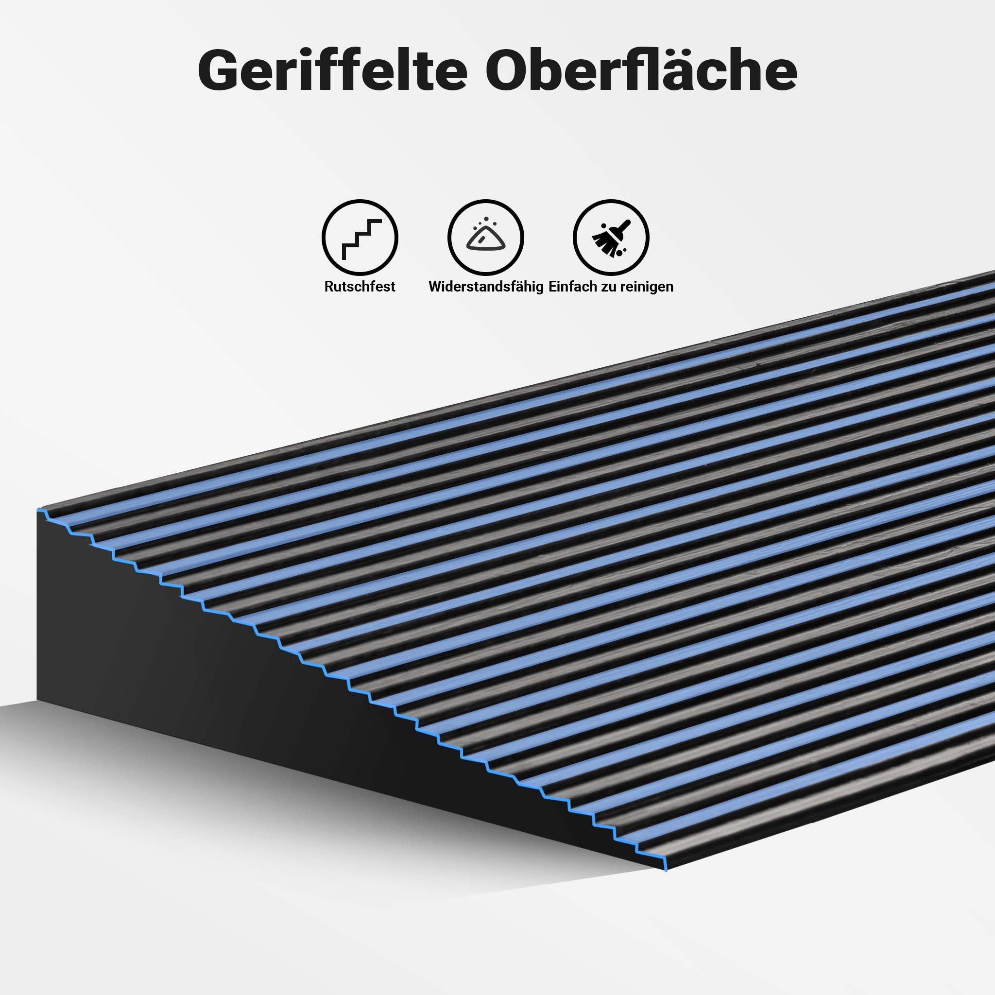 Rampa in gomma per soglia 900x250x45mm max 50 t, flessibile e antiscivolo, per porte e dislivelli