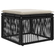 Poggiapiedi Nero polyrattan 42026722