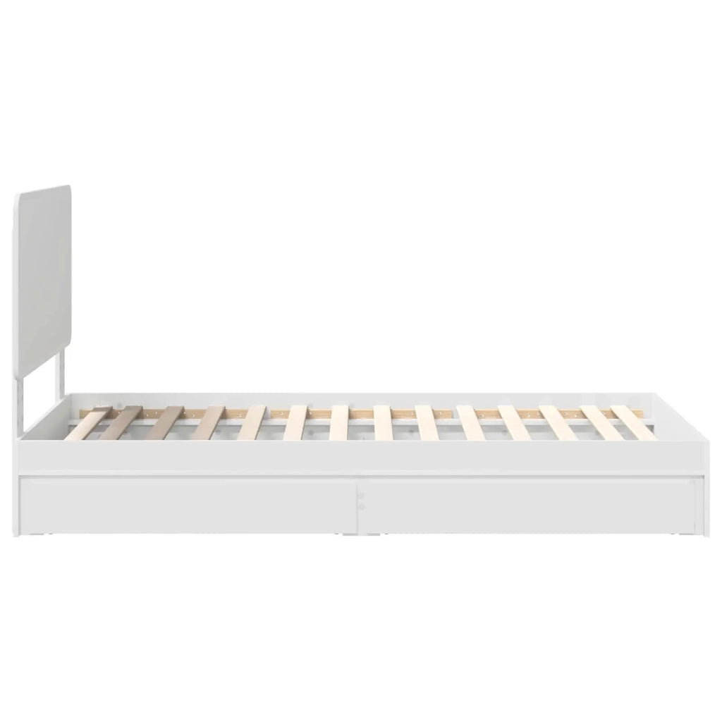 Letto con Contenitore Bianco 75 x 190 cm Legno multistrato