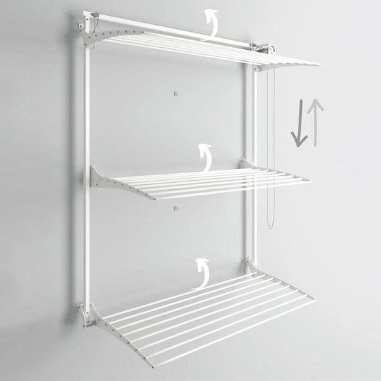 Scaffale per asciugamani verticale pieghevole - interno ed esterno - 108 x 52 x 137 cm (100 bianco) Scaffale per asciugamani