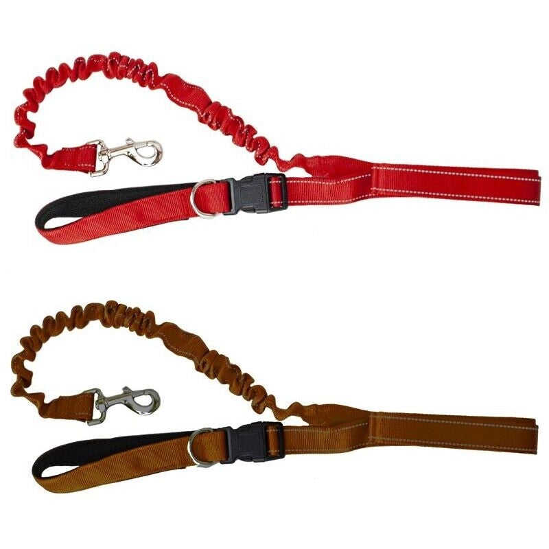 GUINZAGLIO ANTISCHOCK SEMIELASTICO DA JOGGING LUNGO CON CINTA REGOLABILE 2.1 M