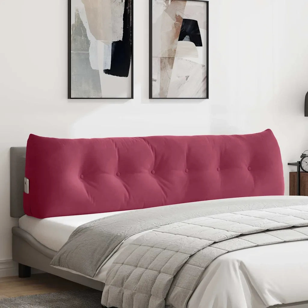 Cuscino per Schiena Rosso Vino 180 x 24 x 50 cm Velluto 42014579