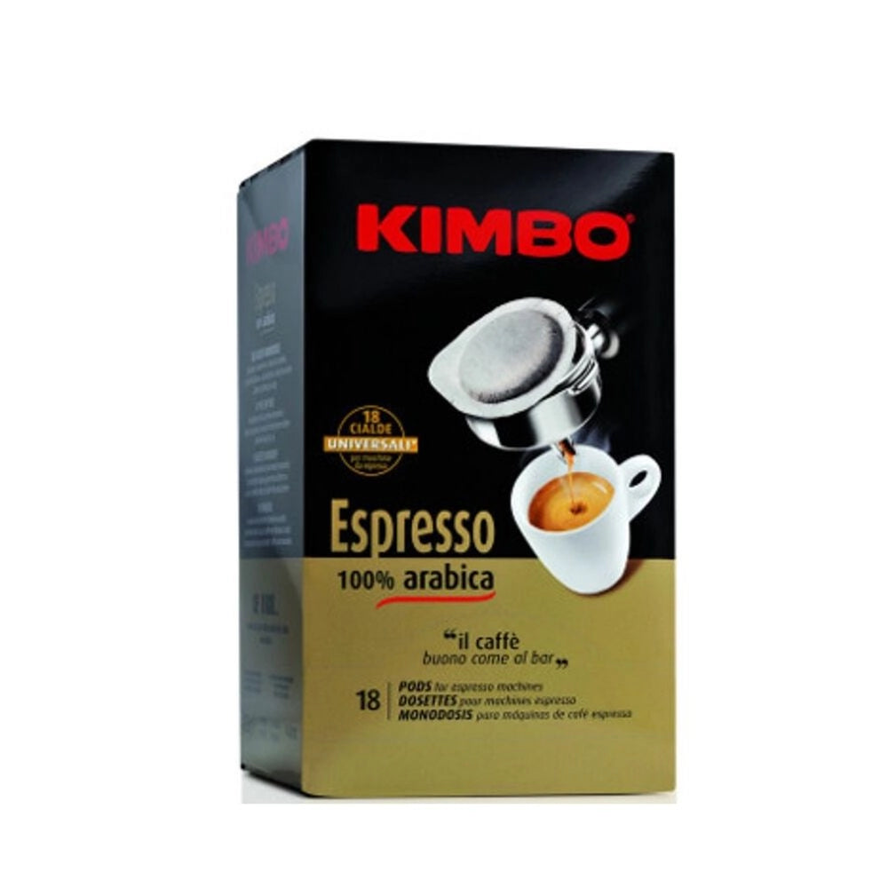 Kimbo espresso 100% arabica caffe' in cialde confezione da 18 cialde 125 grammi