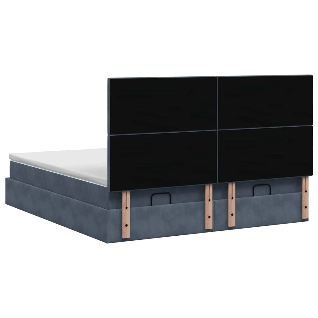 Letto ottomano con materasso 2 pz Grigio Scuro Velluto 3457939