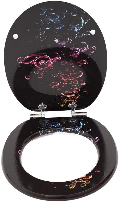 Bracciale da bagno per water con chiusura softclose, molti disegni colorati, coperchio in legno, alta qualità, installazione facile